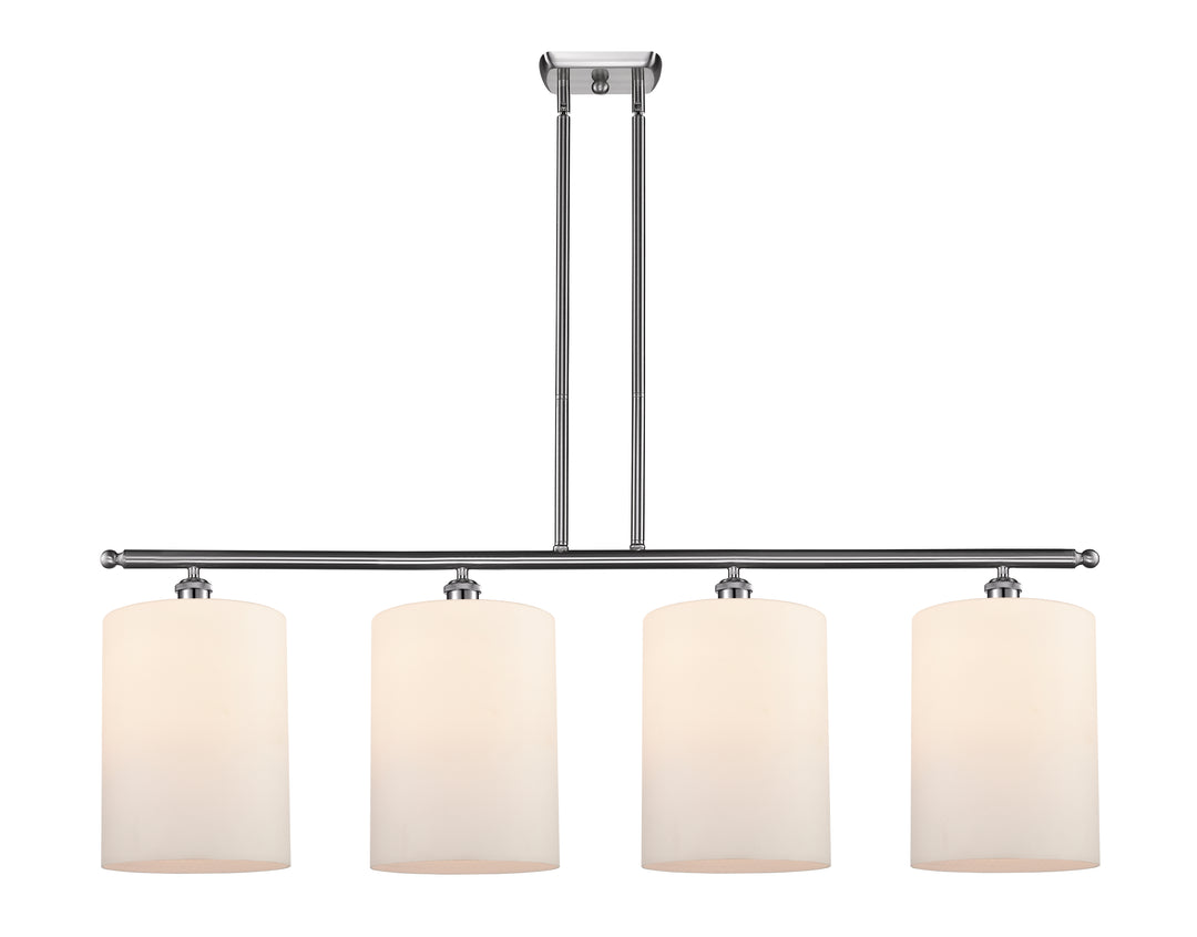 Innovations Lighting Cobbleskill 9" Island Light - Brushed Satin Nickel Linear Chandeliers Innovations Lighting Matte White ; Glass Type: White; Water  