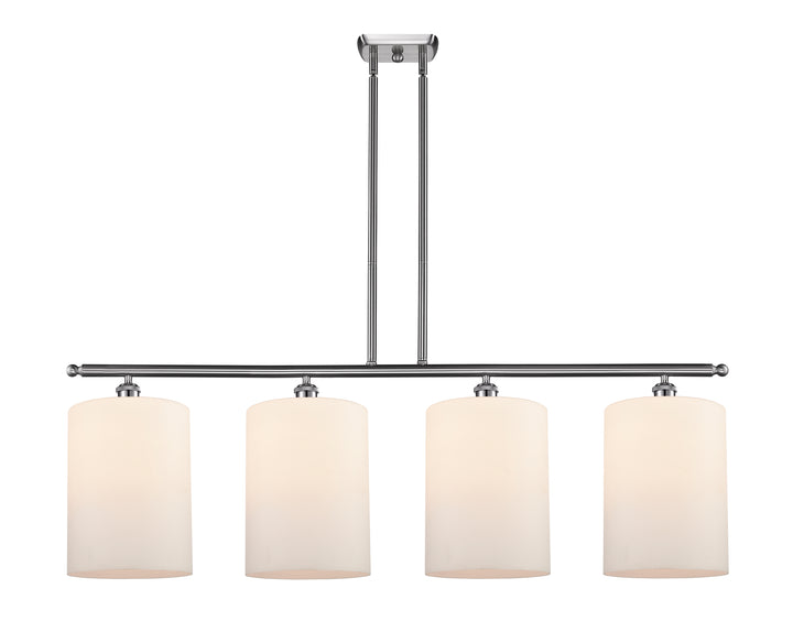 Innovations Lighting Cobbleskill 9" Island Light - Brushed Satin Nickel Linear Chandeliers Innovations Lighting Matte White ; Glass Type: White; Water  