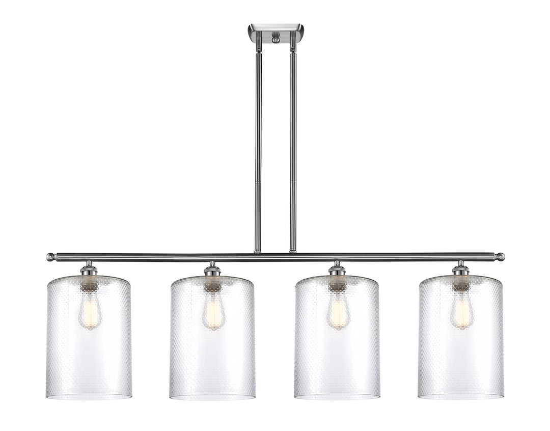 Innovations Lighting Cobbleskill 9" Island Light - Brushed Satin Nickel Linear Chandeliers Innovations Lighting Clear ; Glass Type: Clear; Water  