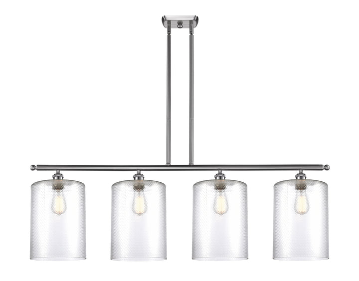 Innovations Lighting Cobbleskill 9" Island Light - Brushed Satin Nickel Linear Chandeliers Innovations Lighting Clear ; Glass Type: Clear; Water  