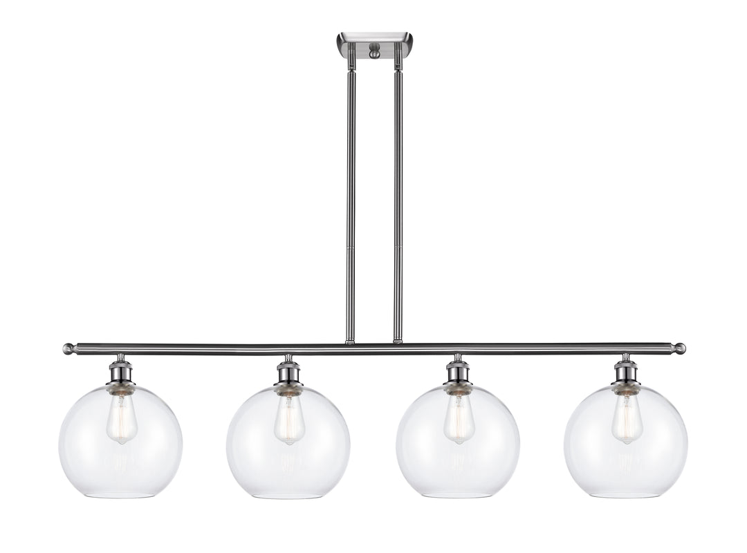 Innovations Lighting Athens 10" Island Light - Brushed Satin Nickel Linear Chandeliers Innovations Lighting Clear ; Glass Type: Clear  