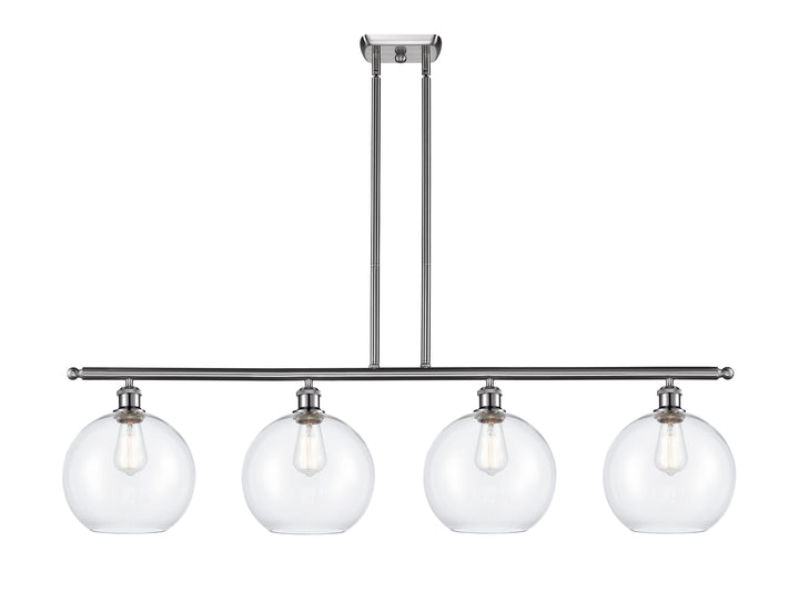 Innovations Lighting Athens 10" Island Light - Brushed Satin Nickel Linear Chandeliers Innovations Lighting Clear ; Glass Type: Clear  