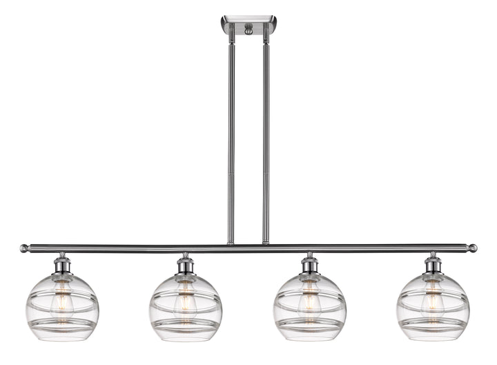 Innovations Lighting Rochester 8" Island Light - Brushed Satin Nickel Linear Chandeliers Innovations Lighting Clear ; Glass Type: Clear  