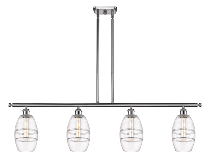 Innovations Lighting Vaz 6" Island Light - Brushed Satin Nickel Linear Chandeliers Innovations Lighting Clear ; Glass Type: Clear  