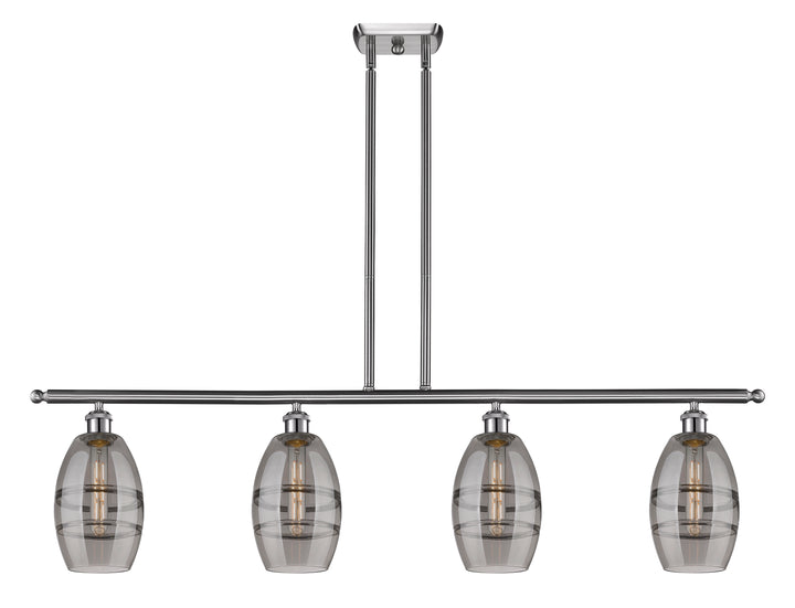 Innovations Lighting Vaz 6" Island Light - Brushed Satin Nickel Linear Chandeliers Innovations Lighting Light Smoke ; Glass Type: Smoked  