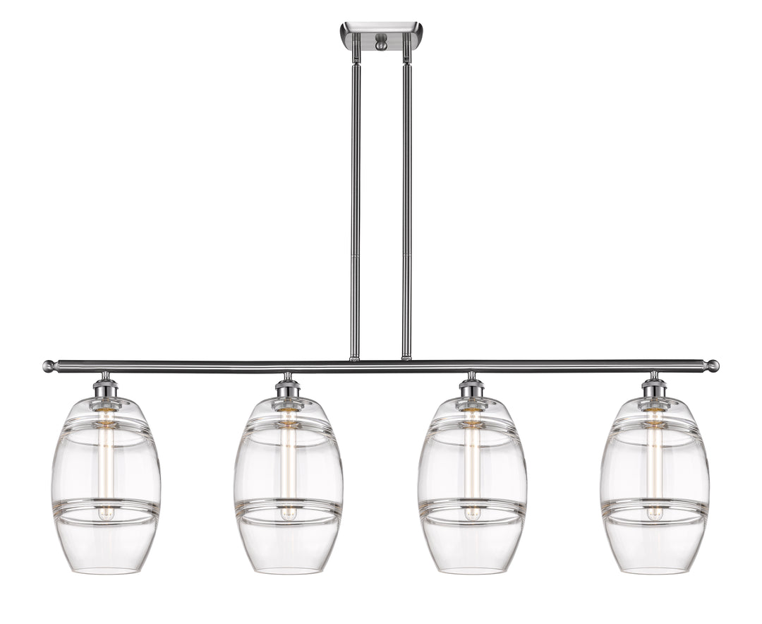 Innovations Lighting Vaz 8" Island Light - Brushed Satin Nickel Linear Chandeliers Innovations Lighting Clear ; Glass Type: Clear  