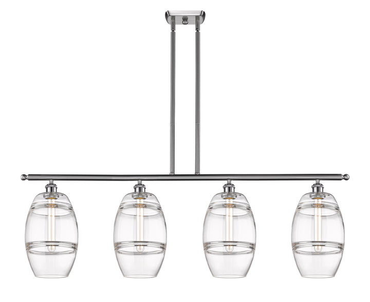 Innovations Lighting Vaz 8" Island Light - Brushed Satin Nickel Linear Chandeliers Innovations Lighting Clear ; Glass Type: Clear  