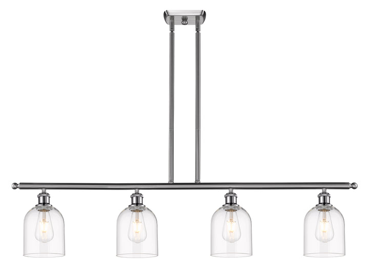 Innovations Lighting Bella 6" Island Light - Brushed Satin Nickel Linear Chandeliers Innovations Lighting Clear ; Glass Type: Clear  