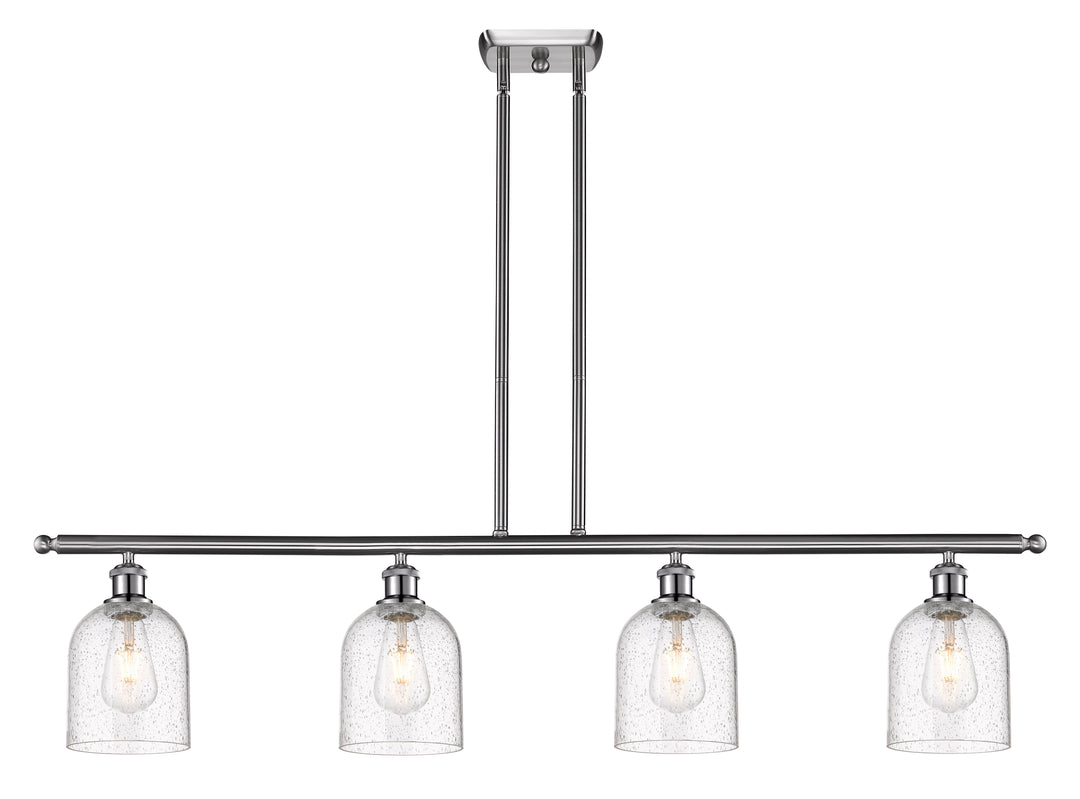 Innovations Lighting Bella 6" Island Light - Brushed Satin Nickel Linear Chandeliers Innovations Lighting Seedy ; Glass Type: Transparent  