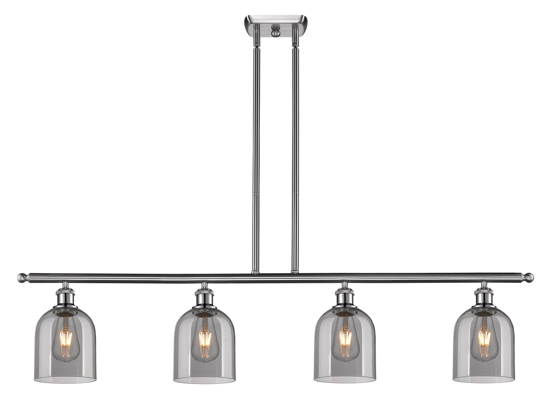 Innovations Lighting Bella 6" Island Light - Brushed Satin Nickel Linear Chandeliers Innovations Lighting Light Smoke ; Glass Type: Smoked  