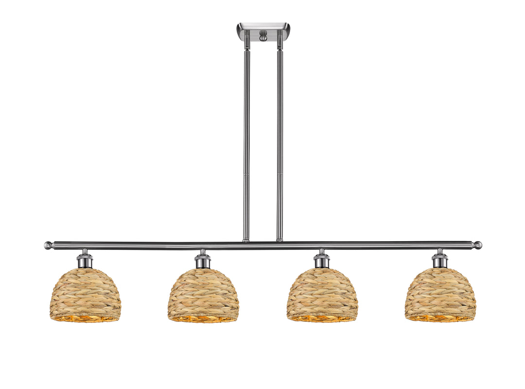 Innovations Lighting Woven Rattan 8" Island Light - Satin Nickel Linear Chandeliers Innovations Lighting Default Title  