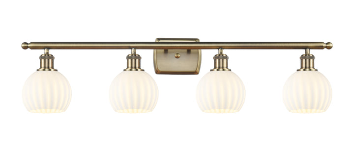 Innovations Lighting White Venetian 6" Bath Vanity Light - Antique Brass