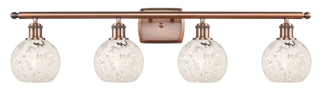 Innovations Lighting White Mouchette 6" Bath Vanity Light - Antique Copper Vanity Lights Innovations Lighting   