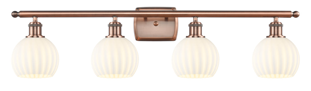 Innovations Lighting White Venetian 6" Bath Vanity Light - Antique Copper Vanity Lights Innovations Lighting   