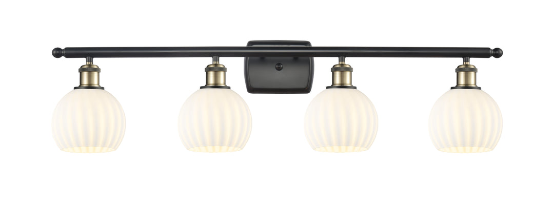 Innovations Lighting White Venetian 6" Bath Vanity Light - Black Antique Brass Vanity Lights Innovations Lighting   