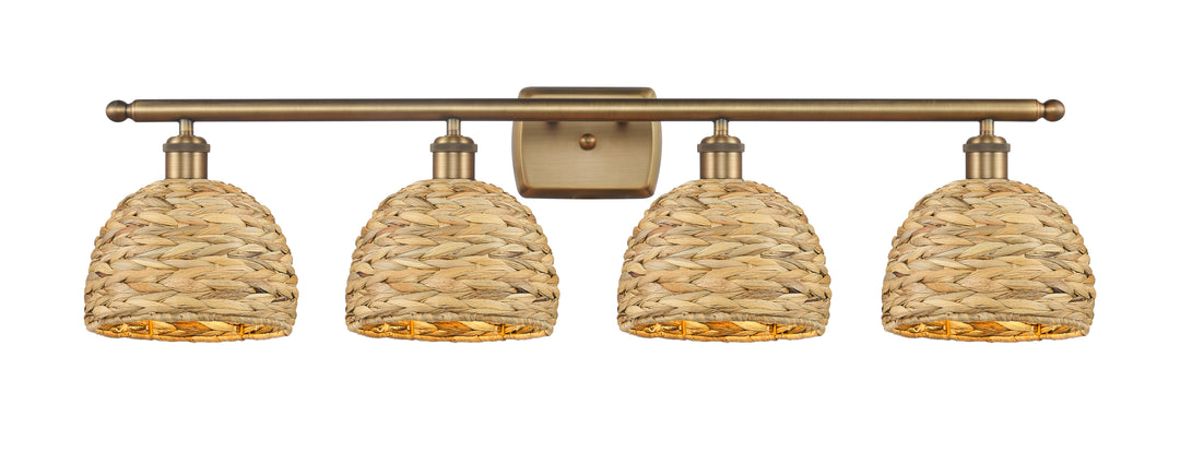 Innovations Lighting Woven Rattan 8" Bath Vanity Light - Brushed Brass Vanity Lights Innovations Lighting Default Title  