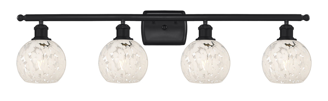 Innovations Lighting White Mouchette 6" Bath Vanity Light - Matte Black Vanity Lights Innovations Lighting   