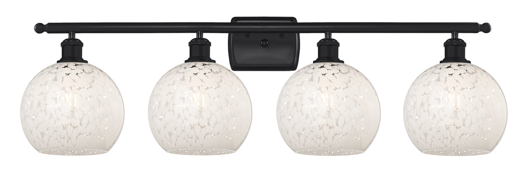 Innovations Lighting White Mouchette 8" Bath Vanity Light - Matte Black Vanity Lights Innovations Lighting   