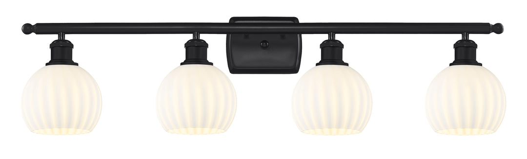 Innovations Lighting White Venetian 6" Bath Vanity Light - Matte Black