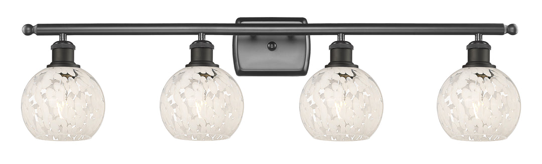 Innovations Lighting White Mouchette 6" Bath Vanity Light - Oil Rubbed Bronze Vanity Lights Innovations Lighting   