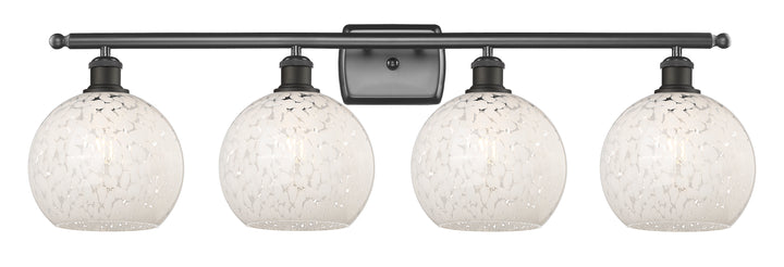 Innovations Lighting White Mouchette 8" Bath Vanity Light - Oil Rubbed Bronze Vanity Lights Innovations Lighting   