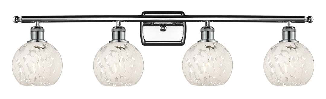 Innovations Lighting White Mouchette 6" Bath Vanity Light - Polished Chrome Vanity Lights Innovations Lighting   