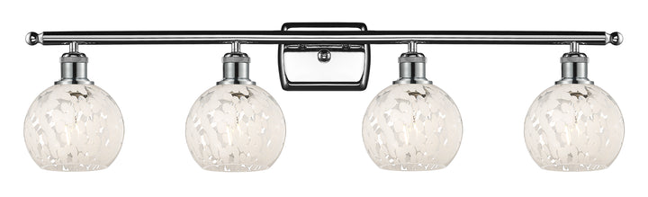 Innovations Lighting White Mouchette 6" Bath Vanity Light - Polished Chrome Vanity Lights Innovations Lighting   