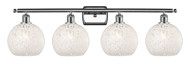 Innovations Lighting White Mouchette 8" Bath Vanity Light - Polished Chrome Vanity Lights Innovations Lighting   