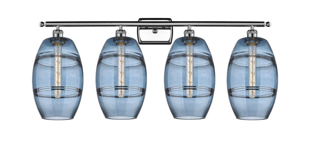 Innovations Lighting Vaz 8" Bath Vanity Light - Polished Chrome Vanity Lights Innovations Lighting Blue  ; Glass Type: Blue  