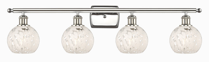 Innovations Lighting White Mouchette 6" Bath Vanity Light - Polished Nickel Vanity Lights Innovations Lighting   