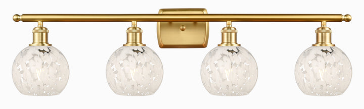 Innovations Lighting White Mouchette 6" Bath Vanity Light - Satin Gold Vanity Lights Innovations Lighting   