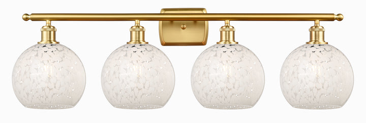 Innovations Lighting White Mouchette 8" Bath Vanity Light - Satin Gold Vanity Lights Innovations Lighting   