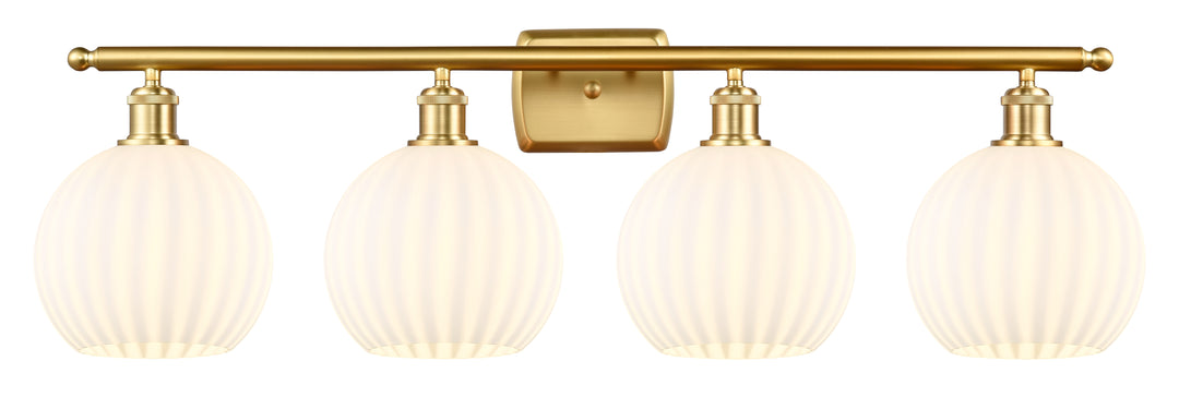 Innovations Lighting White Venetian 8" Bath Vanity Light - Satin Gold