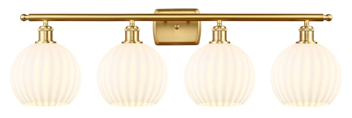 Innovations Lighting White Venetian 8" Bath Vanity Light - Satin Gold