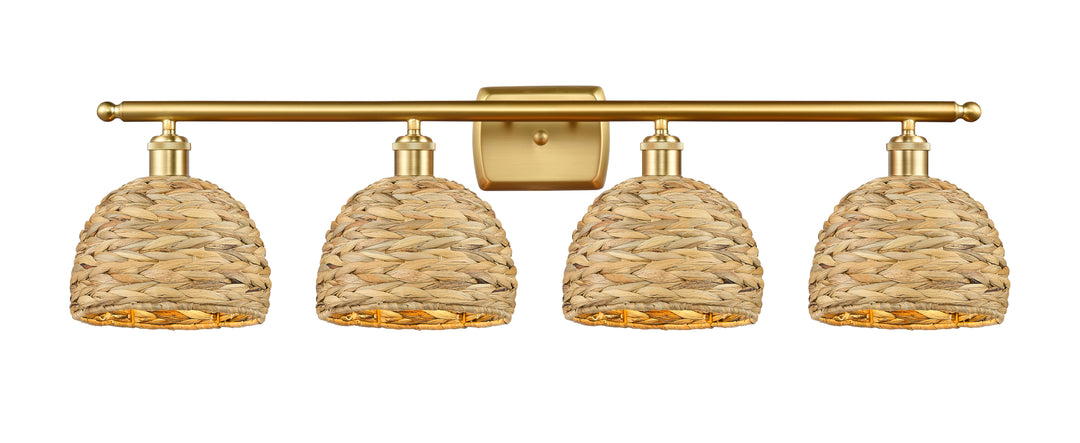 Innovations Lighting Woven Rattan 8" Bath Vanity Light - Satin Gold Vanity Lights Innovations Lighting Default Title  