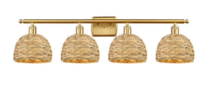 Innovations Lighting Woven Rattan 8" Bath Vanity Light - Satin Gold Vanity Lights Innovations Lighting Default Title  