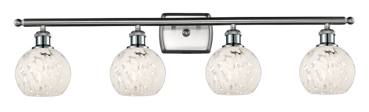 Innovations Lighting White Mouchette 6" Bath Vanity Light - Brushed Satin Nickel Vanity Lights Innovations Lighting   