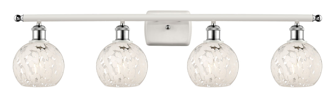 Innovations Lighting White Mouchette 6" Bath Vanity Light - White Polished Chrome Vanity Lights Innovations Lighting White Mouchette ; Glass Type: White  