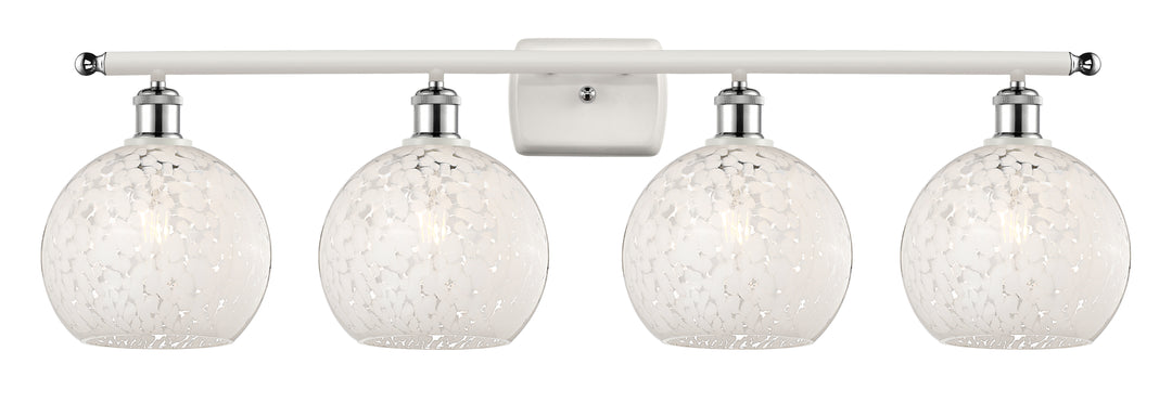 Innovations Lighting White Mouchette 8" Bath Vanity Light - White Polished Chrome Vanity Lights Innovations Lighting White Mouchette ; Glass Type: White  