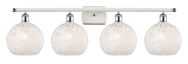 Innovations Lighting White Mouchette 8" Bath Vanity Light - White Polished Chrome Vanity Lights Innovations Lighting White Mouchette ; Glass Type: White  