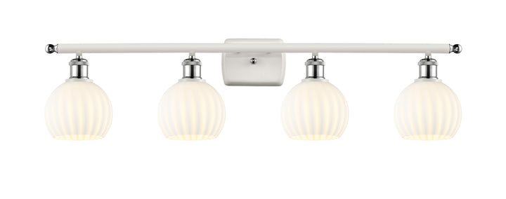 Innovations Lighting White Venetian 6" Bath Vanity Light - White Polished Chrome Vanity Lights Innovations Lighting White Venetian ; Glass Type: White  