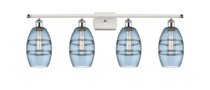 Innovations Lighting Vaz 6" Bath Vanity Light - White Polished Chrome Vanity Lights Innovations Lighting Blue  ; Glass Type: Blue  