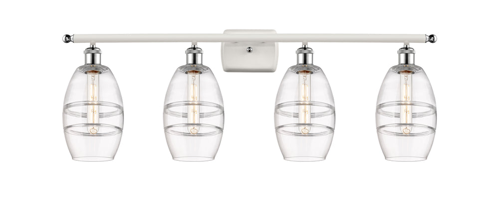 Innovations Lighting Vaz 6" Bath Vanity Light - White Polished Chrome Vanity Lights Innovations Lighting Clear ; Glass Type: Clear  