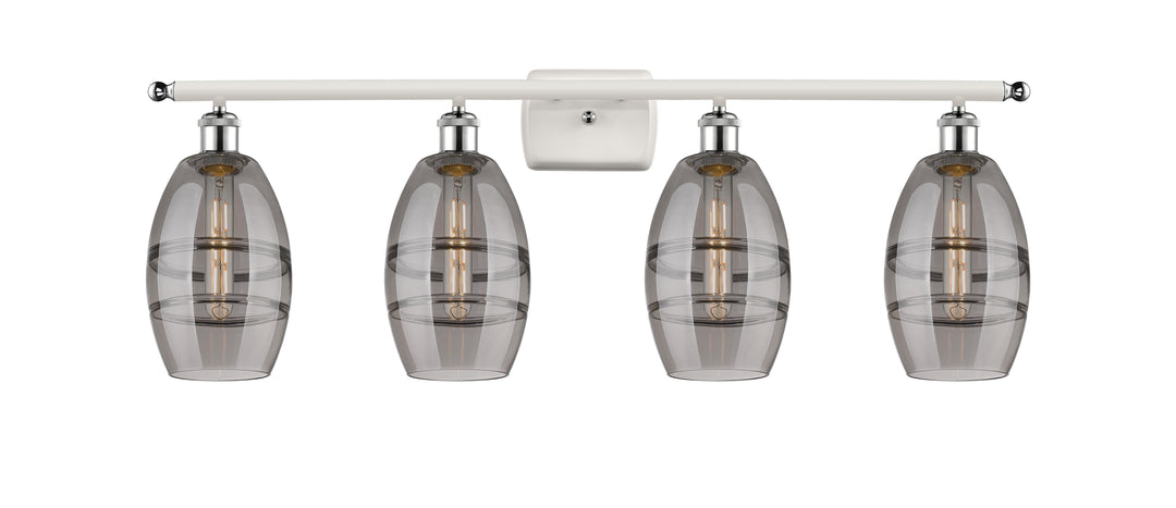 Innovations Lighting Vaz 6" Bath Vanity Light - White Polished Chrome Vanity Lights Innovations Lighting Light Smoke ; Glass Type: Smoked  