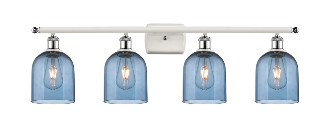 Innovations Lighting Bella 6" Bath Vanity Light - White Polished Chrome Vanity Lights Innovations Lighting Blue  ; Glass Type: Blue  