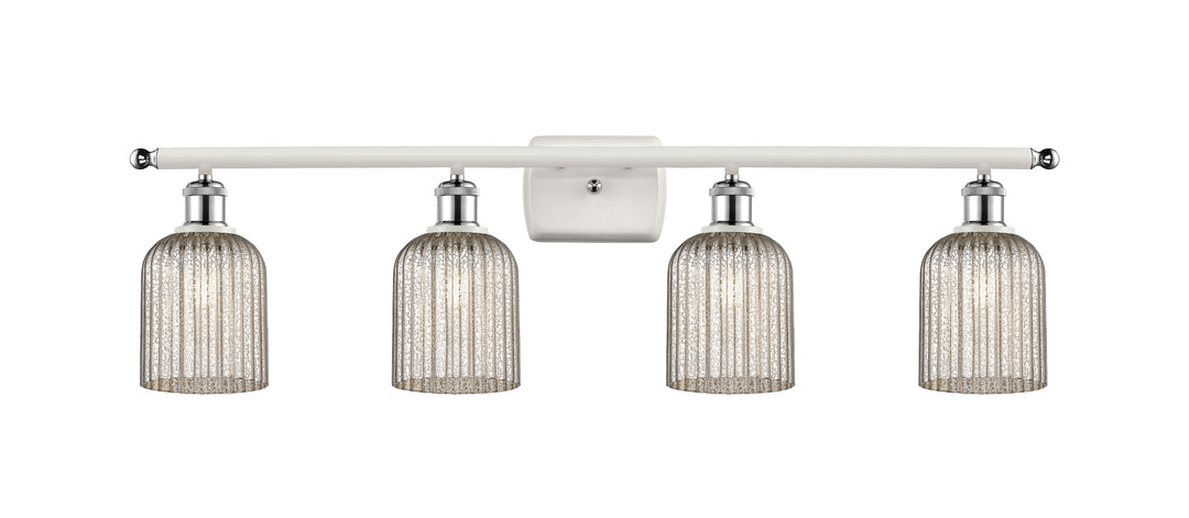 Innovations Lighting Bridal Veil 5" Bath Vanity Light - White Polished Chrome Vanity Lights Innovations Lighting Mercury ; Glass Type: Mercury; Ribbed  