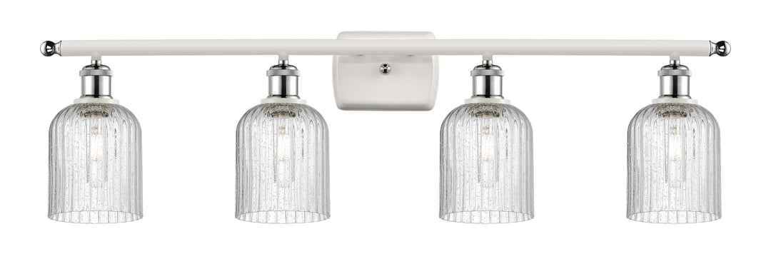 Innovations Lighting Bridal Veil 5" Bath Vanity Light - White Polished Chrome Vanity Lights Innovations Lighting Seedy ; Glass Type: Seedy; Ribbed  