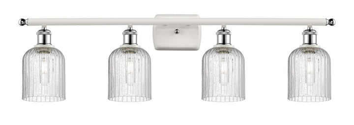 Innovations Lighting Bridal Veil 5" Bath Vanity Light - White Polished Chrome Vanity Lights Innovations Lighting Seedy ; Glass Type: Seedy; Ribbed  