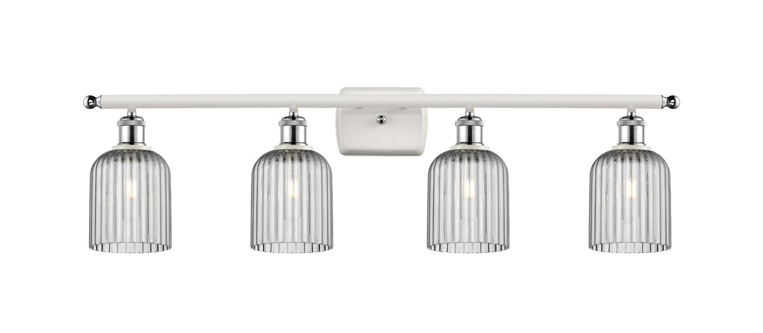 Innovations Lighting Bridal Veil 5" Bath Vanity Light - White Polished Chrome Vanity Lights Innovations Lighting Light Smoke ; Glass Type: Light Smoke; Ribbed  