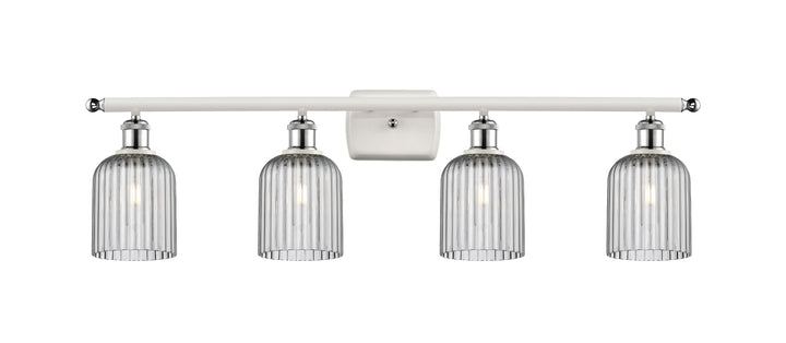 Innovations Lighting Bridal Veil 5" Bath Vanity Light - White Polished Chrome Vanity Lights Innovations Lighting Light Smoke ; Glass Type: Light Smoke; Ribbed  